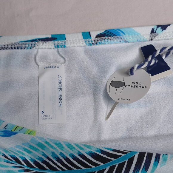 Sonnet Shores Womens Bikini Bottom 6 High Waisted Tropical Print Full Coverage - Picture 3 of 3